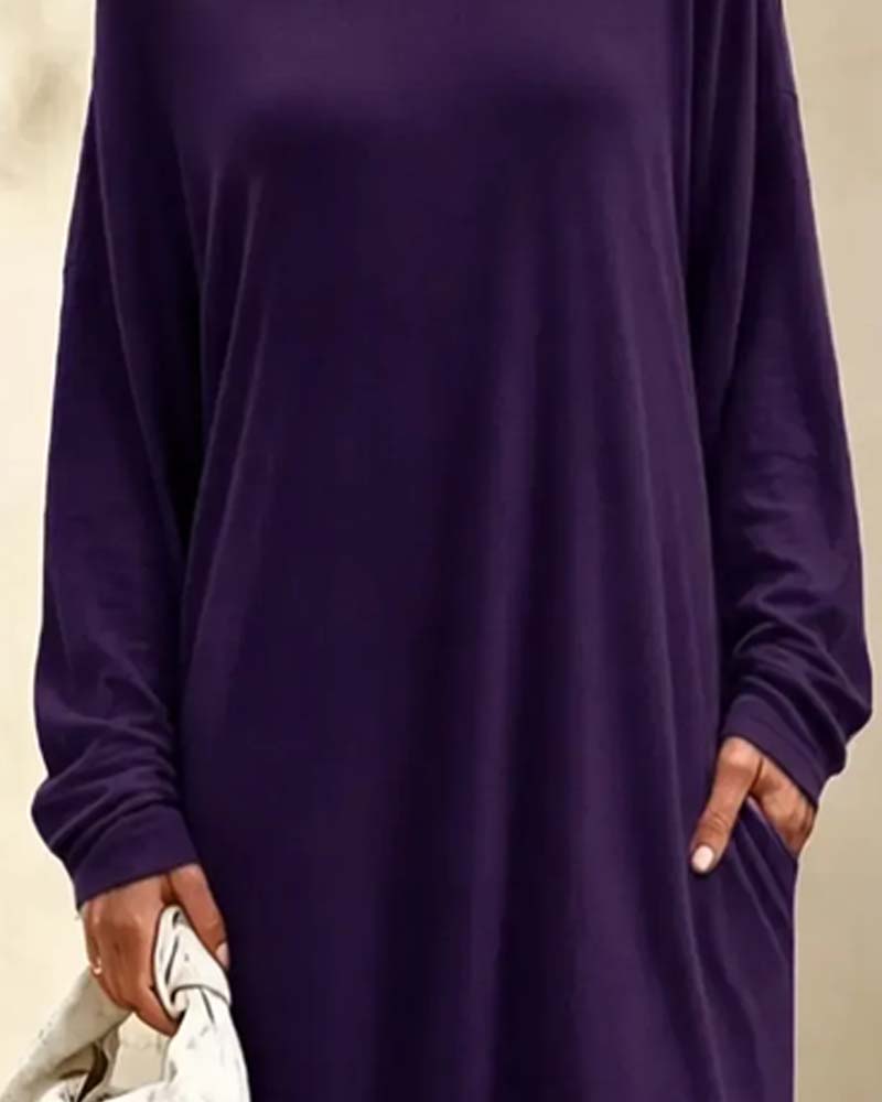 Kjole Asymmetrisk Off-Shoulder Lang Erme Lomme Maxi