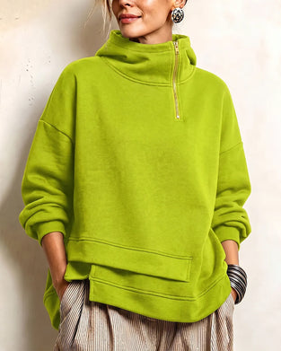 Sweatshirt Turtleneck Glidelås Uregelmessig