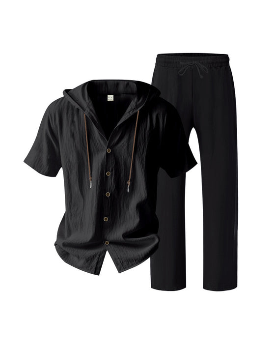 Herre Lettvekt Hette Todelt Sett For Sommer Casual Bruk