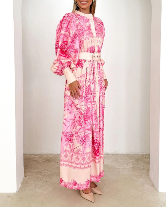 Kjole med lanterne med knappetrykk