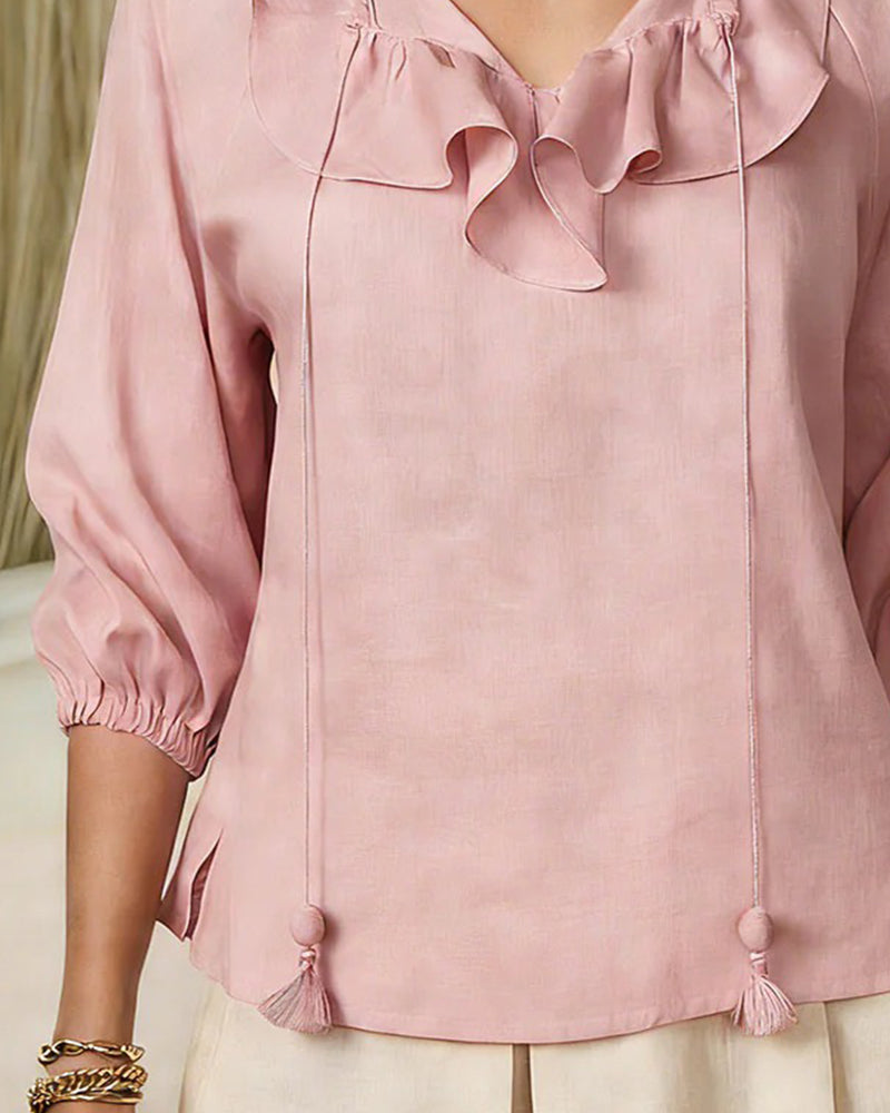 Bluse Ensfarget Puffermet