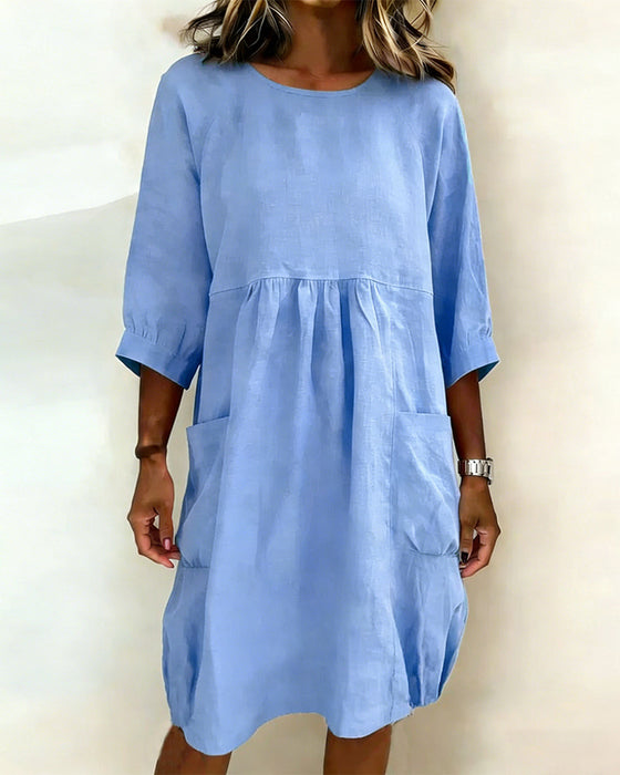 Kjole Trekvarts Erme Løs