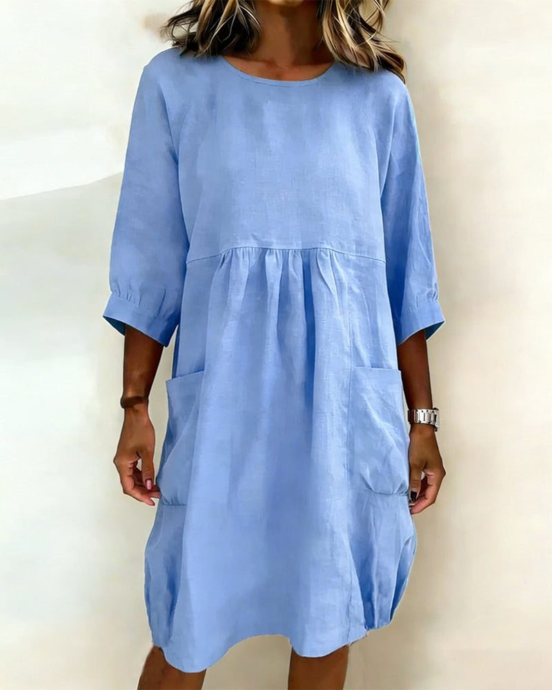 Kjole Trekvarts Erme Løs