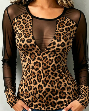 Topp Leopard Patchwork Tøff