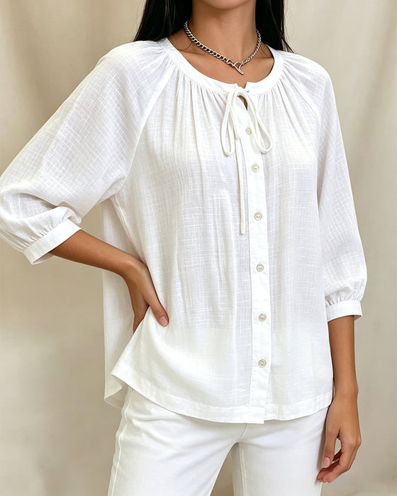 Bluse Rund Hals Enfarget