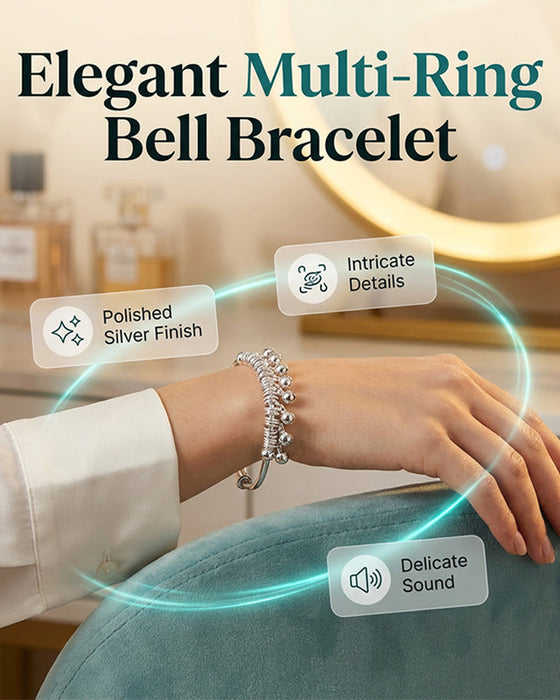 Armbånd Justerbar Sølv Bell Charm Bangle