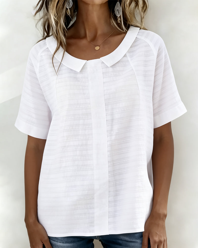 Bluse Teksturert Peter Pan Krage