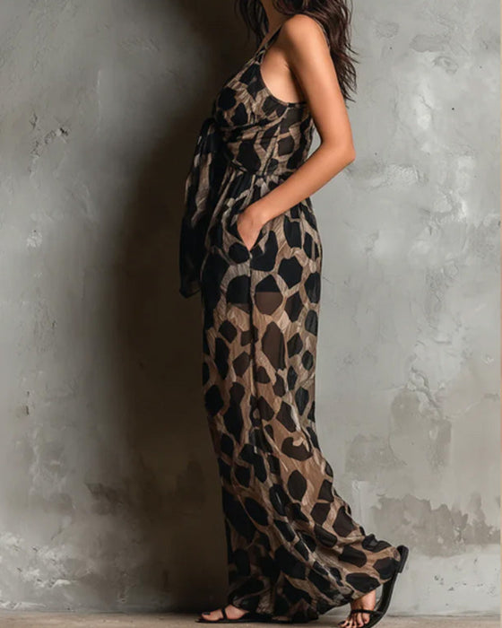 Jumpsuit Leopardskinn Seletøy Breibein