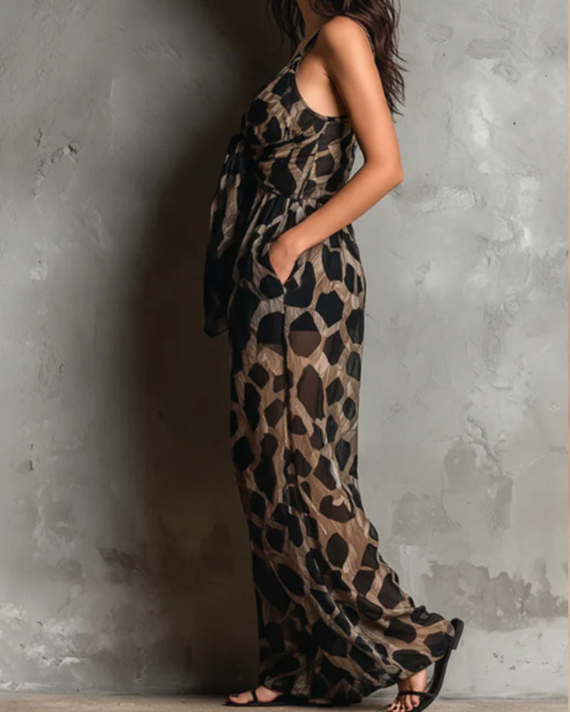 Jumpsuit Leopardskinn Seletøy Breibein