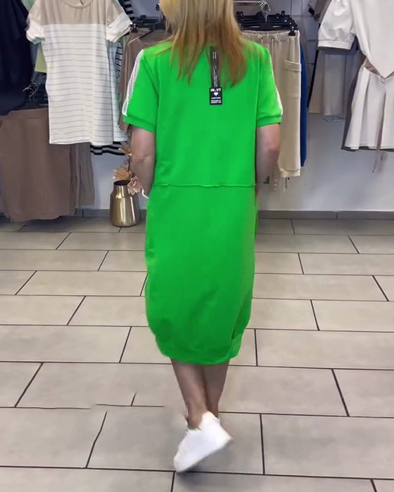 Kjole Kortermet Mønstret Rett