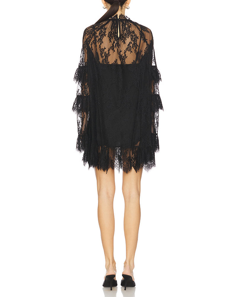 Kjole Elegant Hullkant Blonder