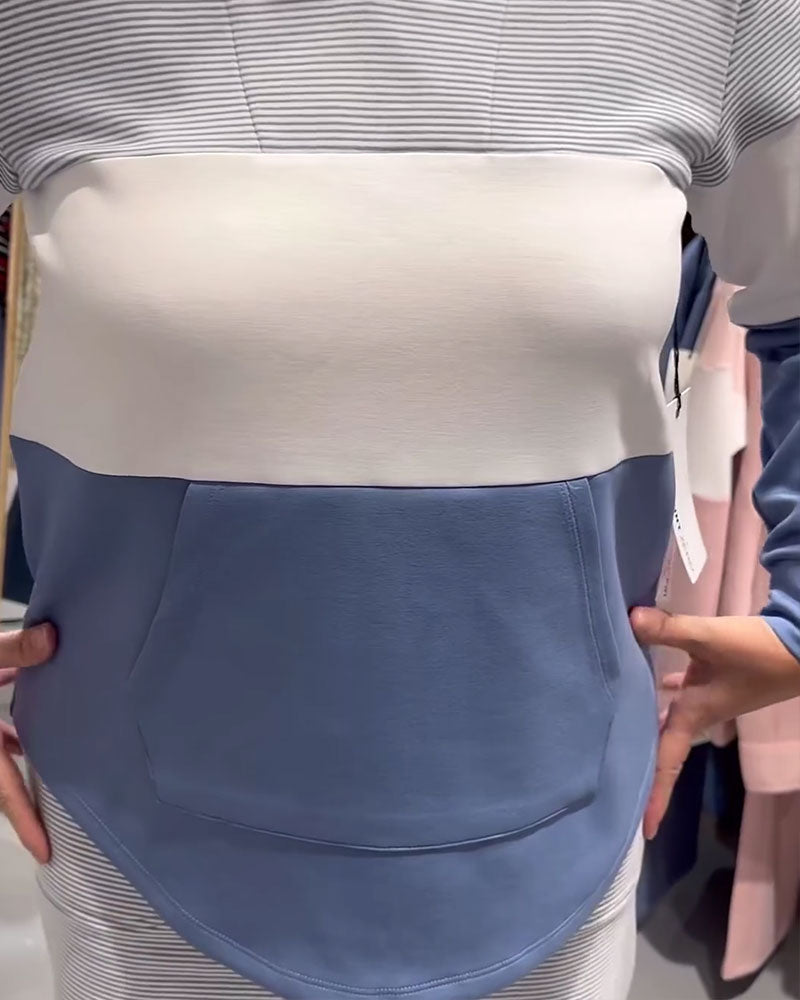 Hettegenser Stripet Kontrastfarge