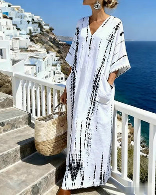 Kjole Bohemisk Flytende V-halset