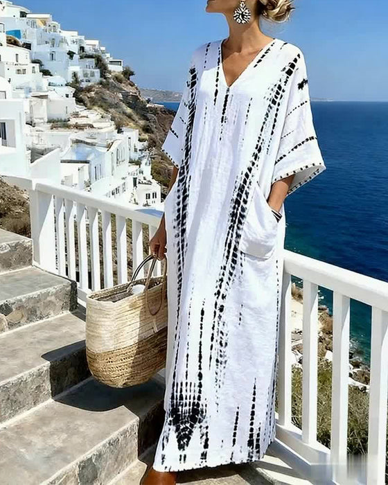 Kjole Bohemisk Flytende V-halset