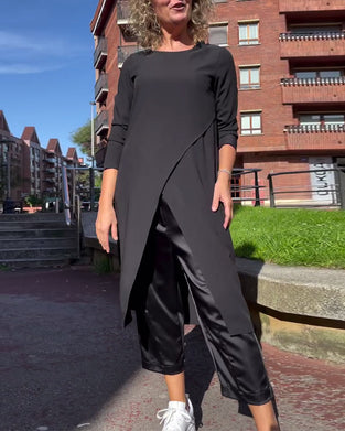 Skjorte Fasjonabel Irregular Slit