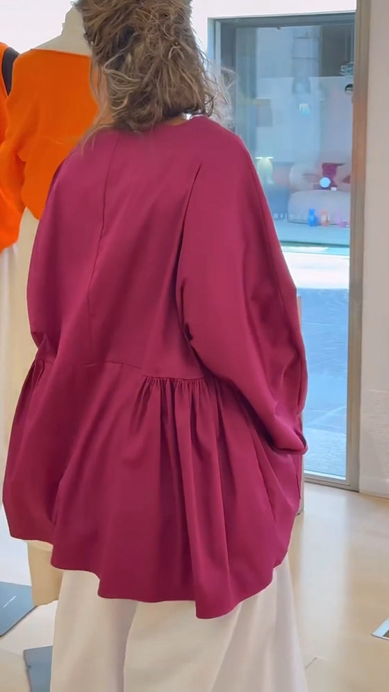 Enfarget Langermet Bluse
