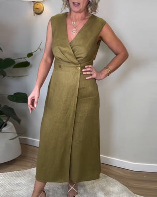 Kjole Casual Ermeløs V-hals