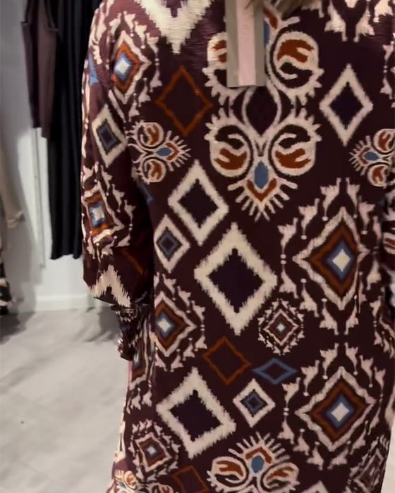 Kjole Med Skjorte I Diamantmønster