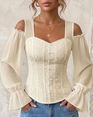 Bluse Off-Shoulder Lang Erme Midje