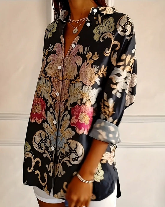 Skjorte Krage Printet Knappes