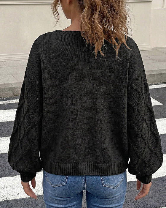 Pullover Lanterne Erme Argyle Mote Strikket