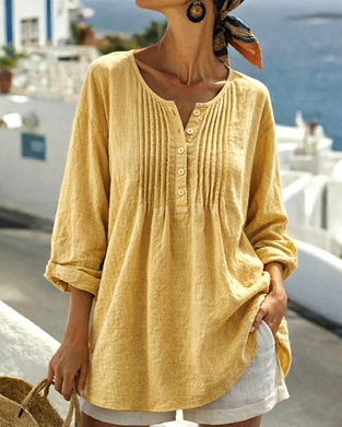 Bluse Brettet Mellomlang Casual