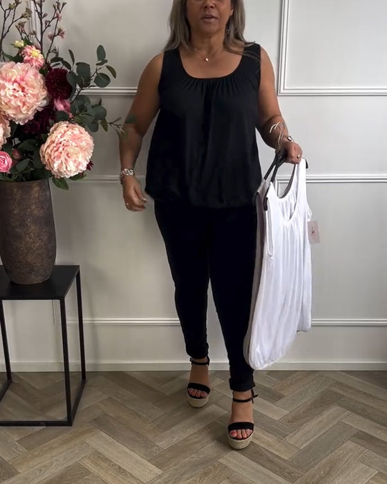 Topp Uten Ermer Ensfarget Foldet