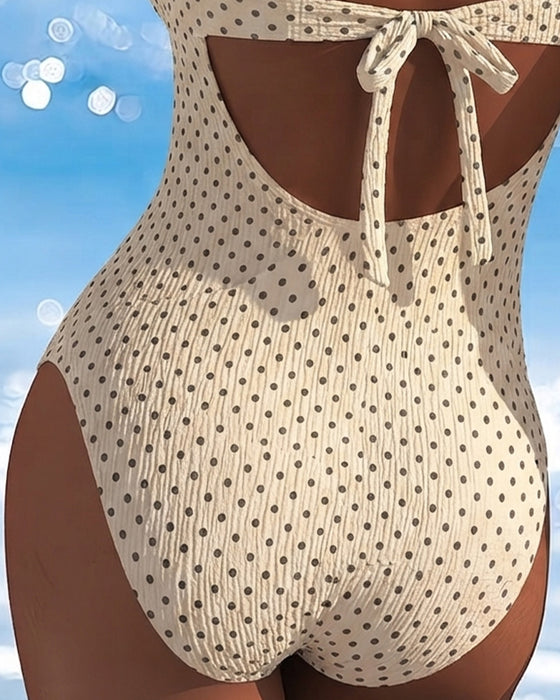 One-Piece Prikket Slips Mesh Patchwork