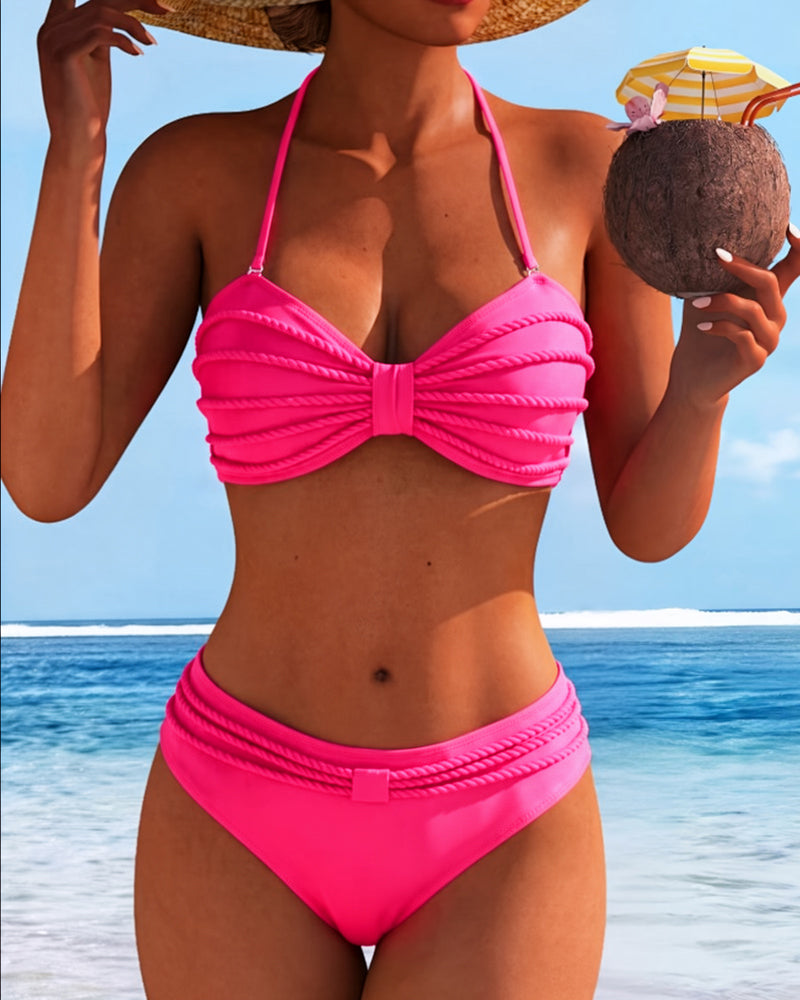 Bikini Ensfarget Halsbånd