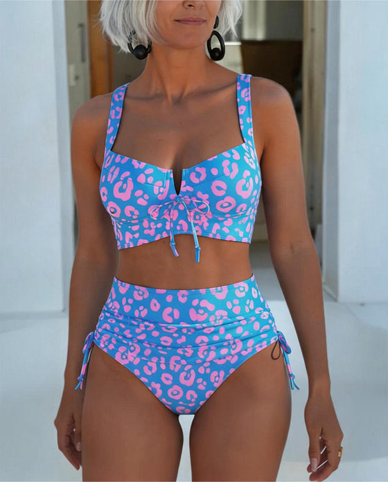 Bikini Med Snøring, Leopardmønster
