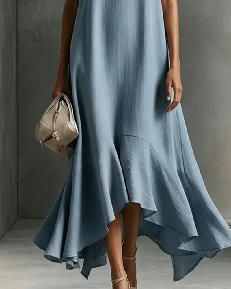 Kjole Ermløs V-hals Uregelmessig