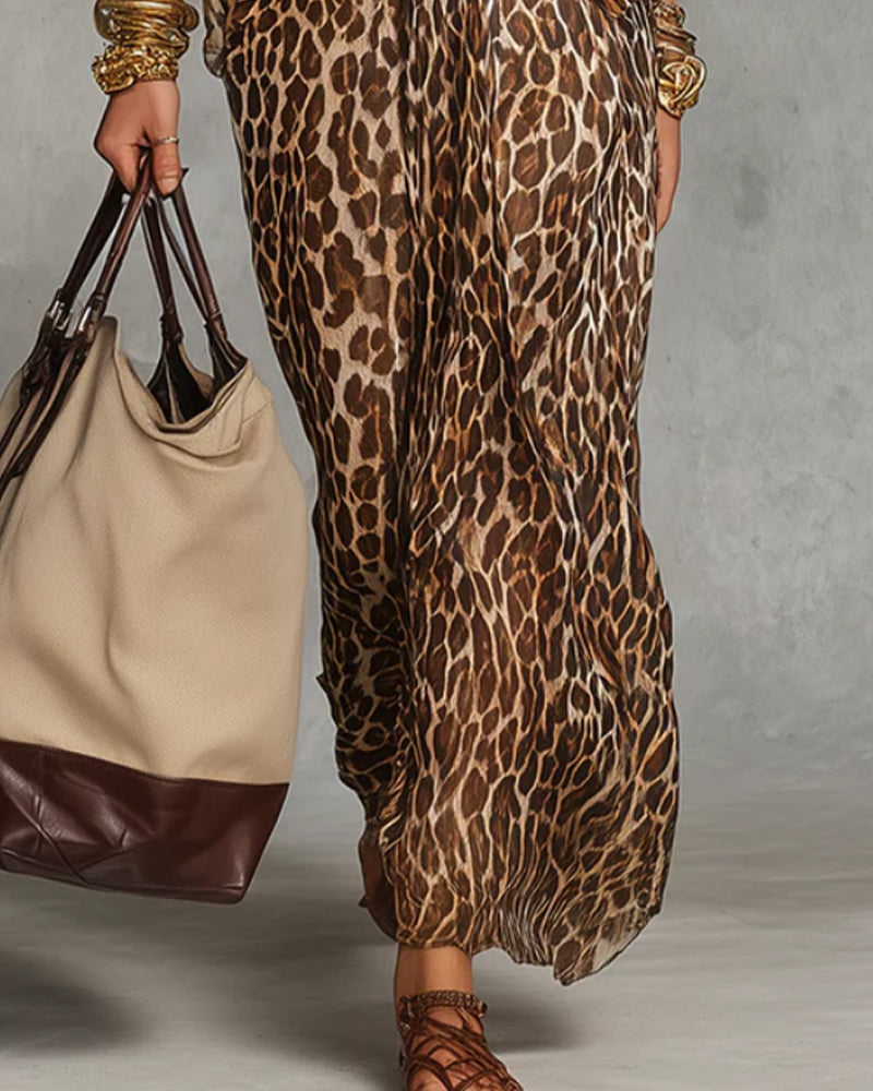 Kjole Tøff Leopard Flaggermus Erme