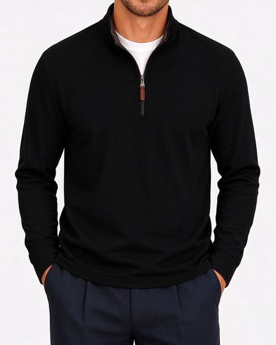 Herre Sweatshirt Halv-Zip Ståkrage Langermet