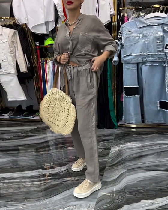 Dress Ståkrage Lomme Avslappet