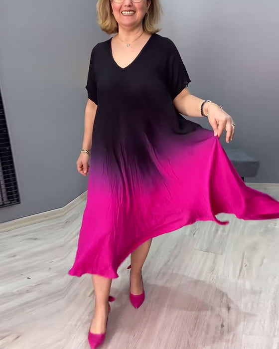 Uformell plissert ombre kjole