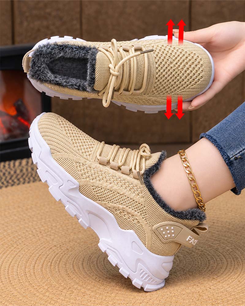 Sneakers Tykk Såle Fleeceforet Snø