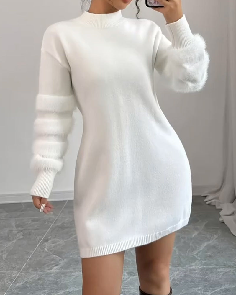 Elegant Og Stilfull Kjole Med Høy Hals