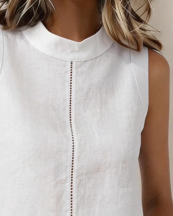 Tank Tops Ermeløs Utskjæring Solid