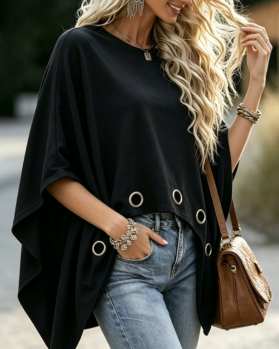 Topp Metallring Kant Loose Fit Cape