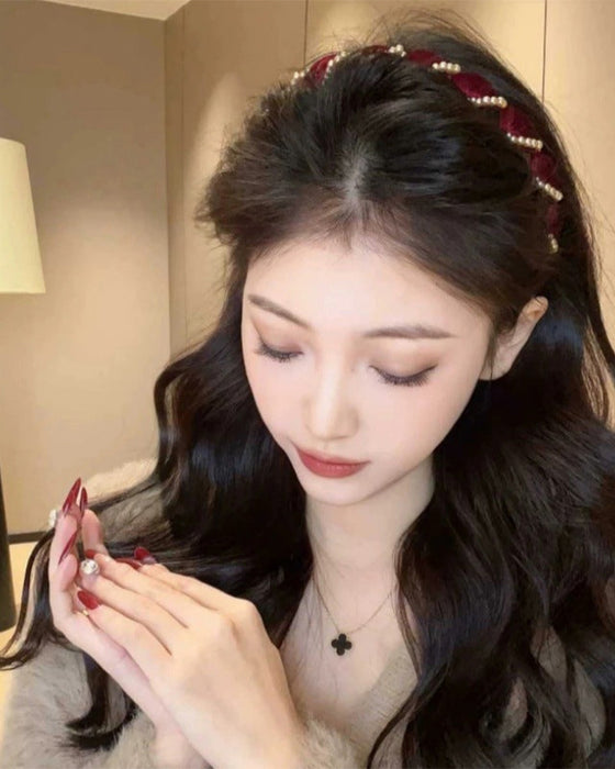 Hårbånd Vintage Høy Kranium Kunstperle