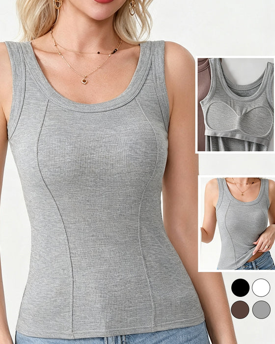 Cami‑Topp Solid Farge Med Innebygd Bh