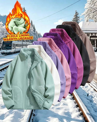Jakke Solid Lang Erme Casual