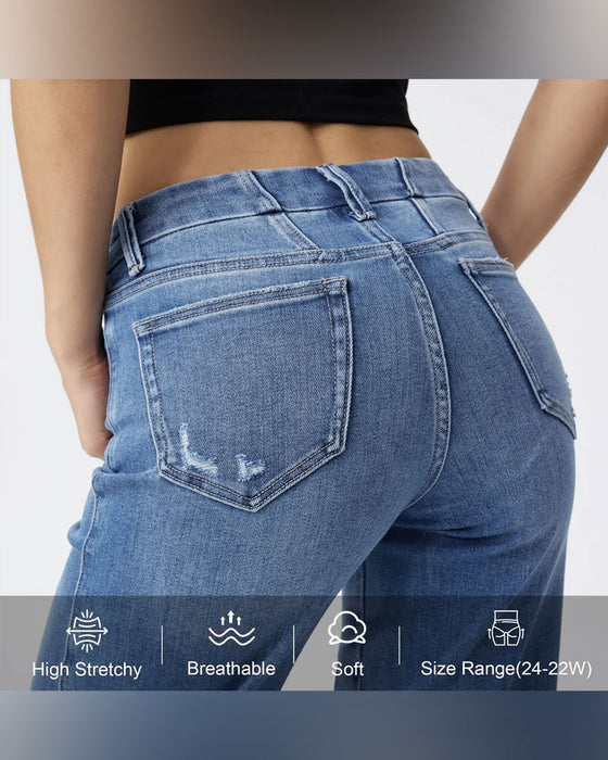 Jeans Lomme Knapp Vide Bein