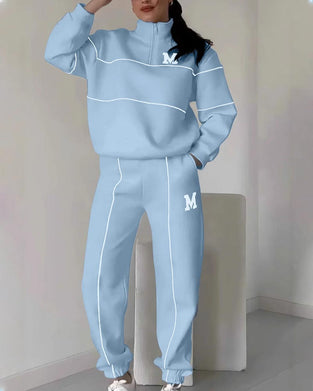 Toplessett Dame Casual Bokstav M Langermet