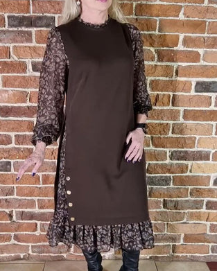 Kjole Med Rund Hals Falsk Todelt