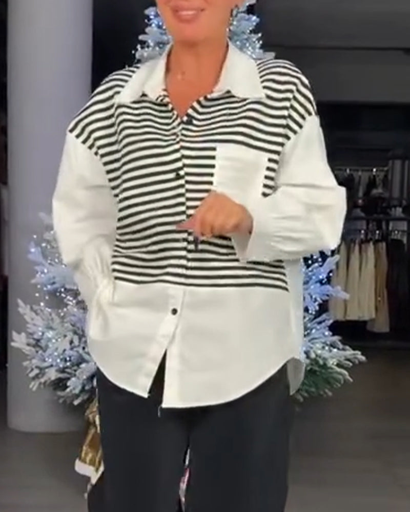 Skjorte Stripete Knappekrage