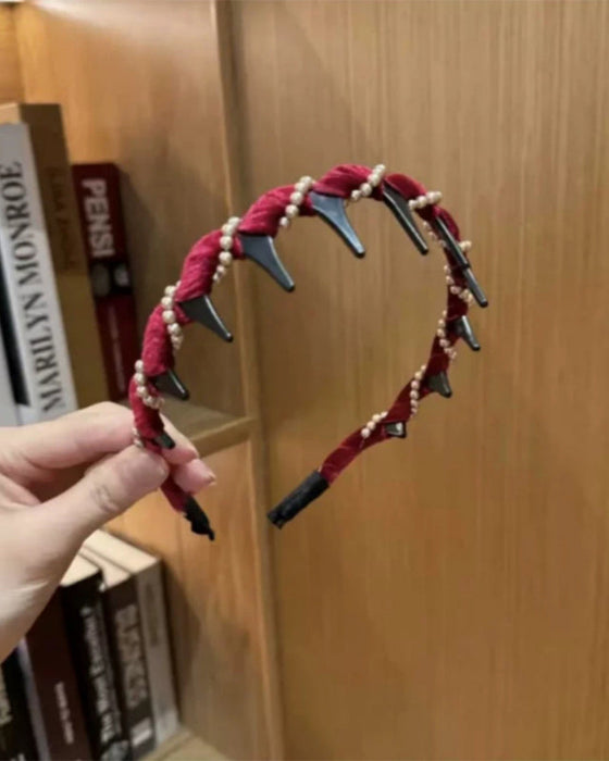 Hårbånd Vintage Høy Kranium Kunstperle