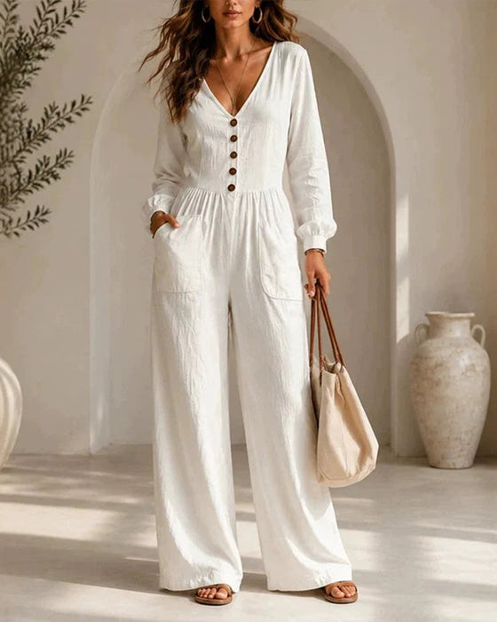Jumpsuit Casual Lomme Lang Erm