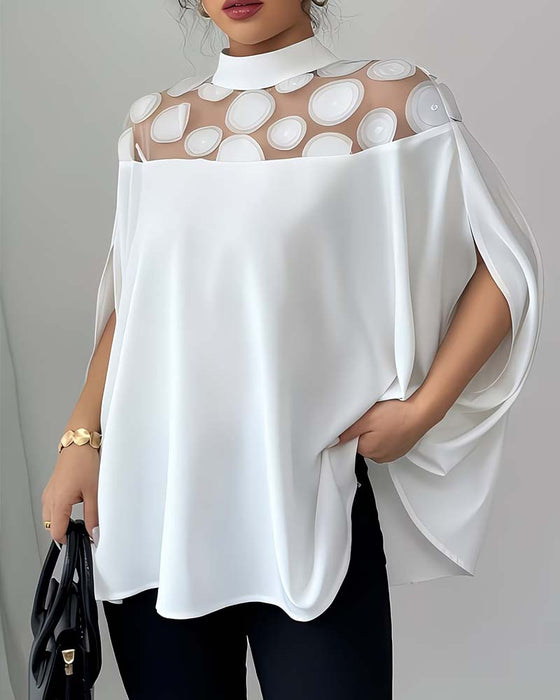 Bluse Meshpanel Stor Prikket