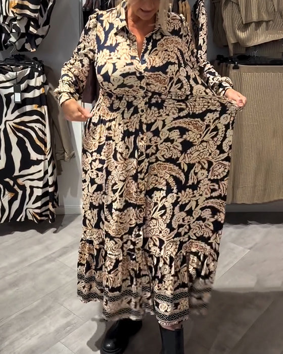 Motekjole Med Krage Og Trykk